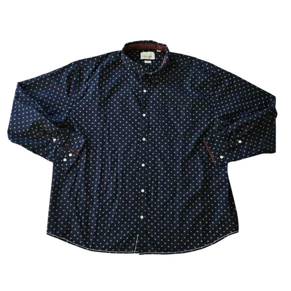 EUC Paper Denim & Cloth Floral Button Up Long Sleeve Shirt Contrasting Cuffs 4XL - Picture 1 of 4
